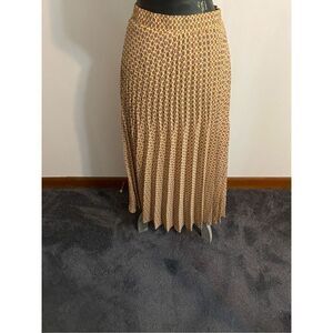 Max Studio Yellow Printed Pleated skirt, size XL